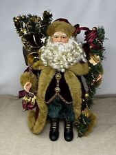 Santa Claus Holiday Christmas Home Presents Trumpet Stand Alone Figure 18” picture