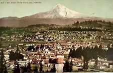 POSTCARD 1909 Portland, OREGON Mt Hood Background Antique AERIAL VIEW Lithoprint picture