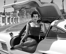 1955 Actress SOPHIA LOREN in MERCEDES 500SL Gull Wing Poster Photo 13x19 picture