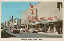 Eugene, OR: Broadway Street Scene, Vintage Cars - Lane County, Oregon Postcard picture
