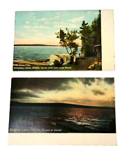 Two Vintage Postcards Rangeley Lakes Bemis Maine picture