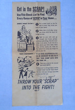 WWII home front sheet, throw your scrap into the fight picture