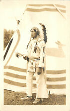 RPPC Postcard Chief Chppewa Indian in Front of Teepee Native American picture