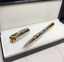 Luxury Princess Monaco Series Silver Pattern - Gold Color Rollerball Pen No Box picture