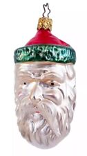 Vtg OWC Old World Christmas Germany Santa Claus Head Blown Inge Glass Ornament picture