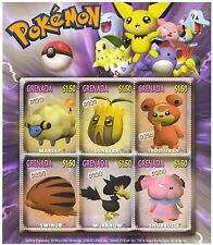 Grenada 2002 - Pokemon - Sheet of 6 Collectible Postage Stamps - Scott #3269 MNH picture