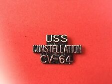 US NAVY USS CONSTELLATION (CV-64) TEXT HAT PIN picture