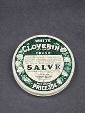 VINTAGE CLOVERINE SALVE TIN ADVERTISING WHITE CLOVERINE BRAND 35 CENTS picture