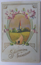Vintage c.1913 embossed  Post Card Friendship Salutations   picture