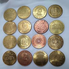 Set of 16 VTG Masonic Grand Lodge One Days Wages Coins Tokens Assorted Dates picture