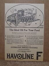 1923 Havoline F Oil Newspaper Ad Ford picture