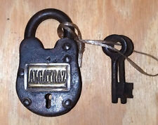 Alcatraz Prison Working Cast Iron Lock With 2 Keys Rusty Antique Finish picture