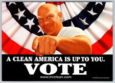 A CLEAN AMERICA IS UP TO YOU VOTE MR CLEAN 2000 ADVERTISING PROMO 4X6 POSTCARD picture