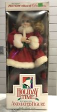 Telco 1991 Motionette of Christmas Blonde Girl Holding Candle Musical 18” In Box picture