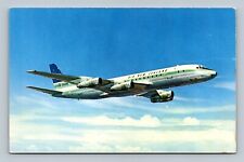  Air New Zealand Five Star DC-8 Airplane  Airline Issued Chrome Postcard picture