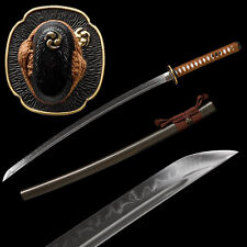 Razor Sharp Japanese Samurai Katana Sword Clay Tempered T10 Steel Real Hamon picture