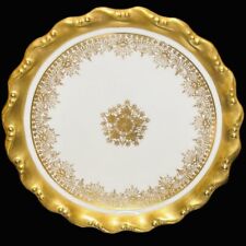 Antique Collectible Coiffe Limoges France Gold White Porcelain Plate picture