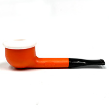 Orange Erik Nording Shorty Porcelain Tobacco Smoking Pipe - 5439K picture
