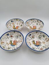 Neiman Marcus Rooster Bowls Hand Painted By Pintado A Mao Portugal Vintage Rare picture