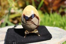 Stunning Septarian Egg with stand and velvet pouch. US Seller  Lot# L picture