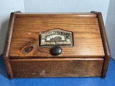 Large Vintage Wood Bread Box With Acrylic Front Grains Bread keeper picture