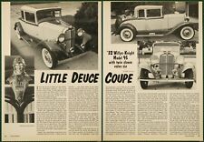 Willys Knight 1932 Model 95 Deuce Coupe Features Vintage Pictorial Article 1985 picture