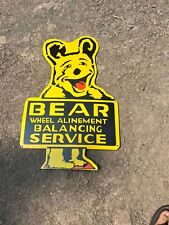 RARE PORCELAIN BEAR ENAMEL SIGN 45 INCHES HEIGHT SSP DIE CUT picture