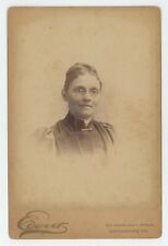 Antique c1880s Cabinet Card Lovely Woman Wearing Pence-Nez Glasses Bethlehem, PA picture