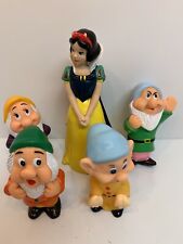 Vintage Disney Snow White and Four Dwarfs Rubber Figures Squeezable Painted picture