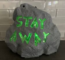 VTG Gemmy Stay Away Haunted Rock Lights And Sounds Retired Stone Rock Halloween picture