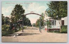 Entrance Fountain Park Cemetery Winchester Indiana IN Antique Postcard picture