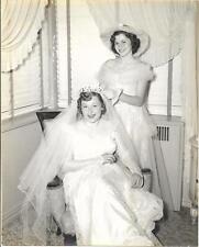 8 X 10 1950's FOUND WEDDING PHOTO bw Original SOME SURFACE STRESS 44 1 S picture