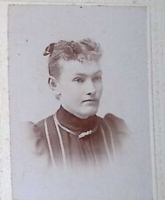 C.1900s Cabinet Card Winona, MN Beautiful Woman W Jewelry Close Up Portrait C18 picture