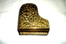 VINTAGE BRASS BABY GRAND PIANO TRINKET BOX JEWELRY MID CENTURY LID SUPPORT picture