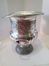 Vtg Embossed Polished Cast Aluminum Champagne Urn, Ice Bucket picture