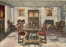 Vintage Linen Postcard Main Room Oldest House Building St. Augustine Florida FL picture