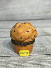 Vintage PHB Blueberry Muffin RARE Hinged Trinket Box with Butter Charm picture