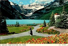 Bagpiper, Lake Louise, Banff National Park, Alberta, Canada chrome Postcard picture
