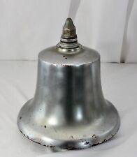 FIRE TRUCK BELL Chrome Plated w/Finial & Orig Wrought Iron Clapper.Vintage 15”H picture