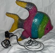 Multicolor Rainbow Fish Table Lamp Plastic With Chrome Base Tested Working picture