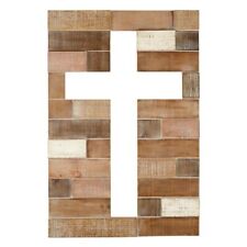 Rustic Plank Wood Inspirational Wall Decor, 24 Inch, Cut-Out Cross - Pack of 2 picture
