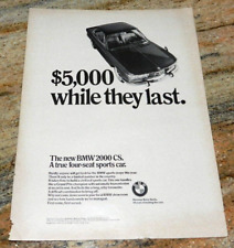 1966 BMW 2000 CS E9 Original Magazine Advertisement Small Poster picture