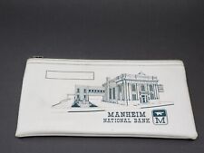 Vintage Manheim National Bank PA Vinyl Bank Deposit Bag Zips picture