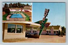 Dickinson ND-North Dakota, Queen City Motel Antique Vintage Souvenir Postcard picture