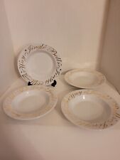 4 Cipa Rimmed Soup Bowl Jingle Bells All the Way Italy White/Gold Lettering picture