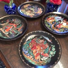 4 Vintage 7 3/4” 80’s 90’s Russian Fairy Tale Limited Decorator Plates Numbered picture