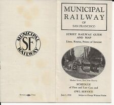 Municipal RY of San Francisco 1930 Route Guide & Map VF picture