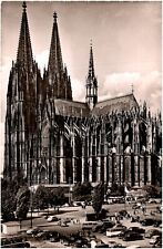 Cologne Cathedral Koln am Rhein Germany Old Cars 1940s RPPC Postcard Unused picture