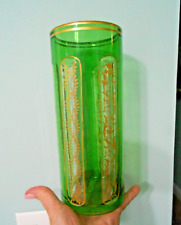 Moser Vase Bohemian Crystal Green Cut Gold Gilt  c. 1850s picture