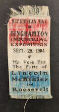 1904 antique BINGHAMTON INDUSTRIAL EXPOSITION republican day RIBBON  picture